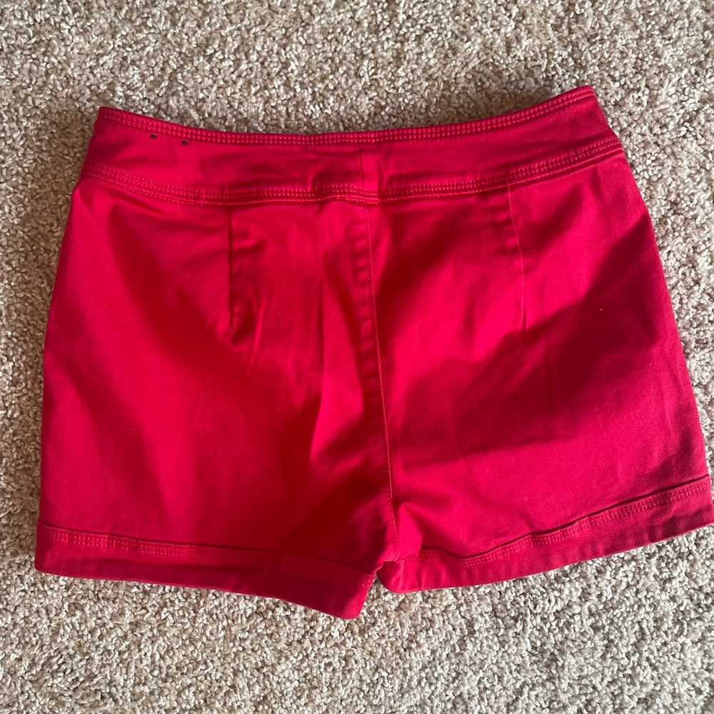Red Express Button Shorts - Picture 2 of 2